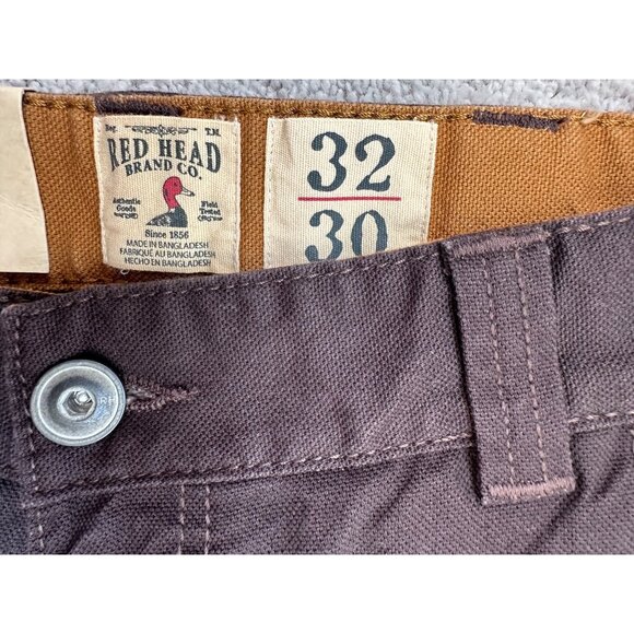 Red Head New Canvas Dark Brown Work Pants 32x30 Mens Durable Canvas Pant - Picture 4 of 10
